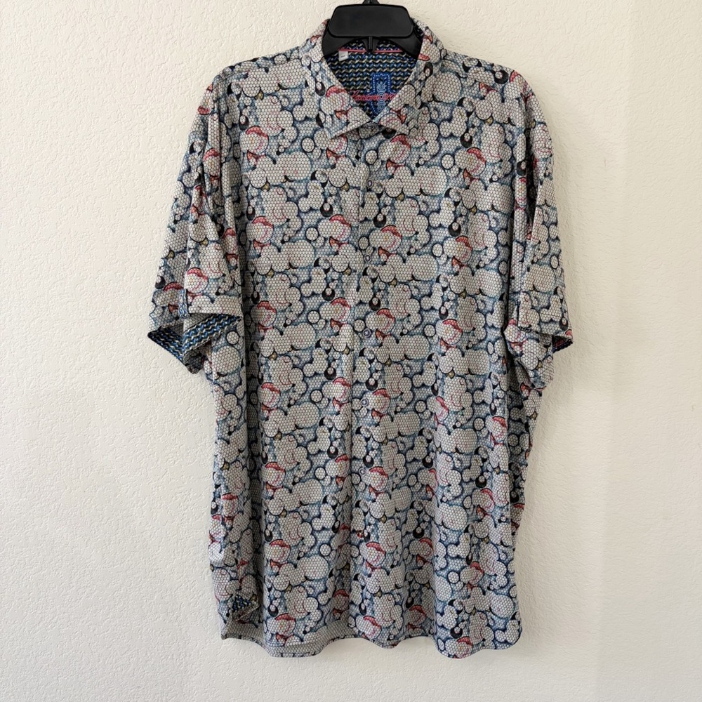Luchiano Visconti Mens Button Down Shirt Size 3XL Short Sleeves